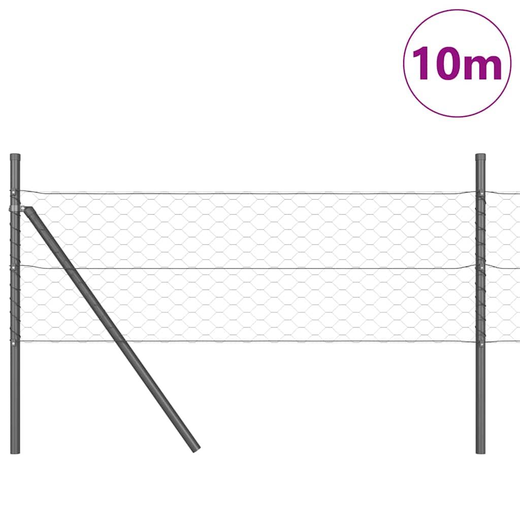 Palo della recinzione Grigio 10 x 0,8 m (maglia 50 mm)