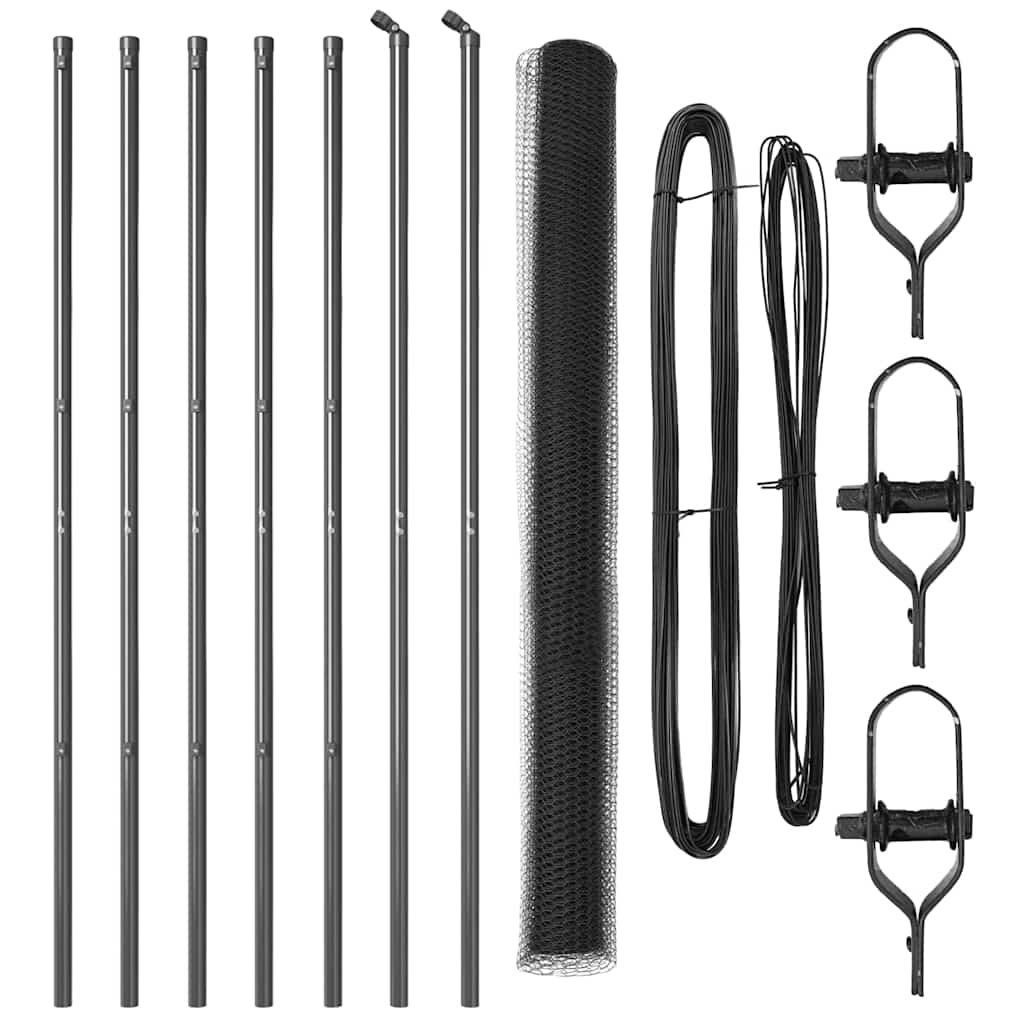Palo della recinzione Grigio 10 x 1,5 m (rete da 13 mm)