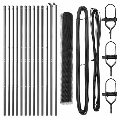 Palo della recinzione Grigio 25 x 1,2 m (rete da 13 mm) Acciaio