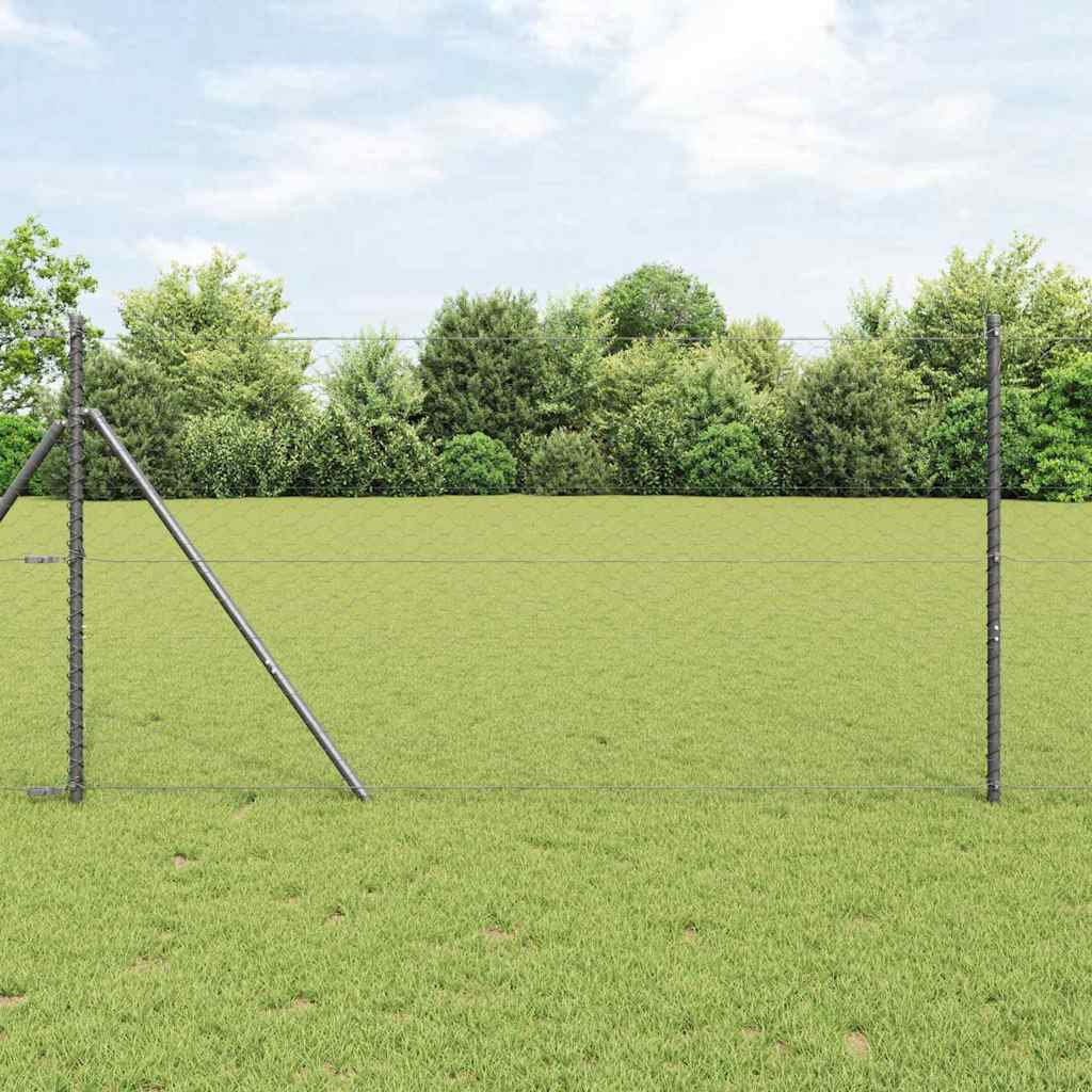 Palo della recinzione Grigio 25 x 1,2 m (rete da 50 mm) Acciaio