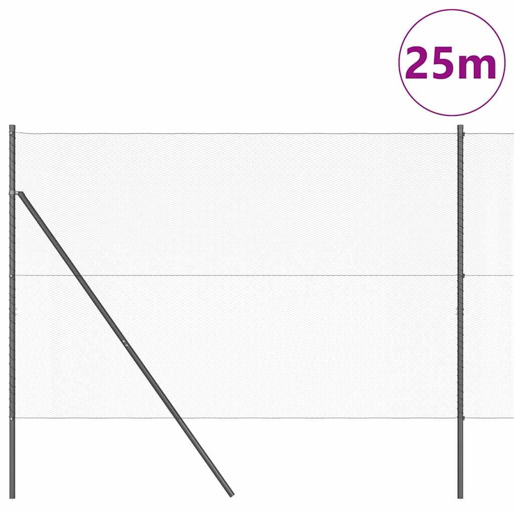 Palo della recinzione Grigio 25 x 1,5 m (rete da 13 mm) Acciaio