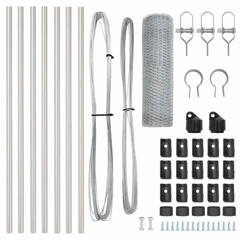 Palo della recinzione Argento 10 x 0,6 m (rete 13 mm) Acciaio