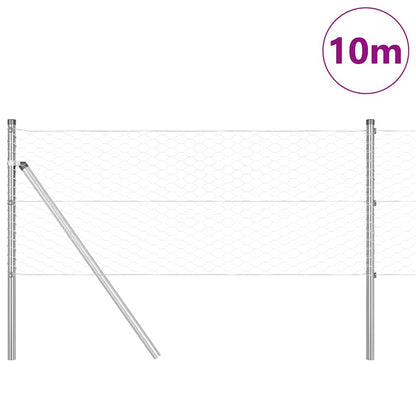 Palo della recinzione Argento 10 x 0,6 m (rete 36 mm) Acciaio