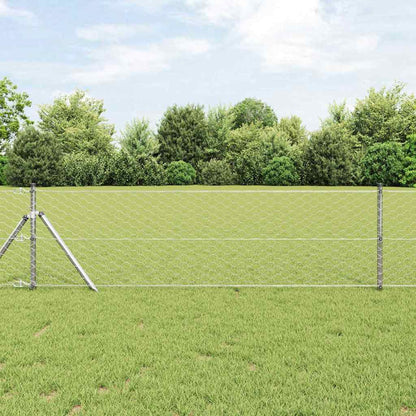 Palo della recinzione Argento 10 x 0,6 m (maglia 50 mm) Acciaio