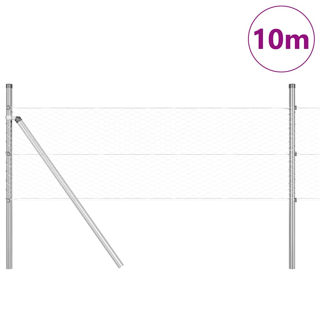 Palo della recinzione Argento 10 x 0,8 m (rete da 25 mm)