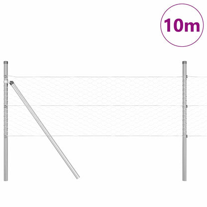 Palo della recinzione Argento 10 x 0,8 m (rete 36 mm) Acciaio