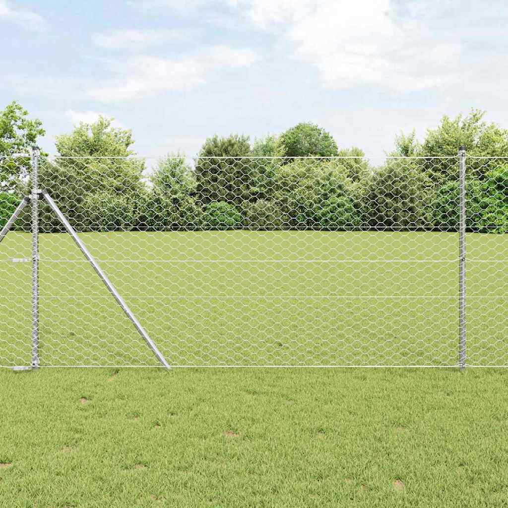 Palo della recinzione Argento 10 x 1,2 m (rete da 50 mm)