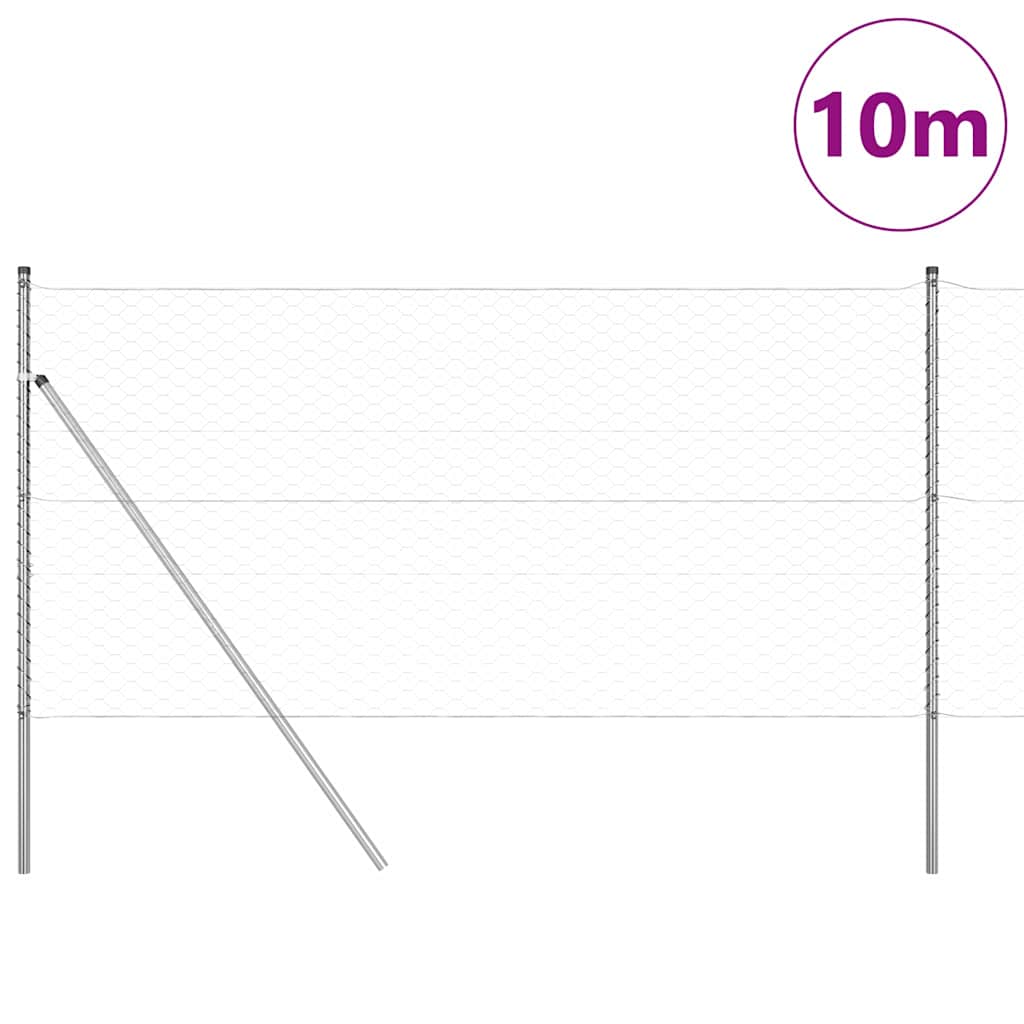 Palo della recinzione Argento 10 x 1,2 m (rete da 50 mm)