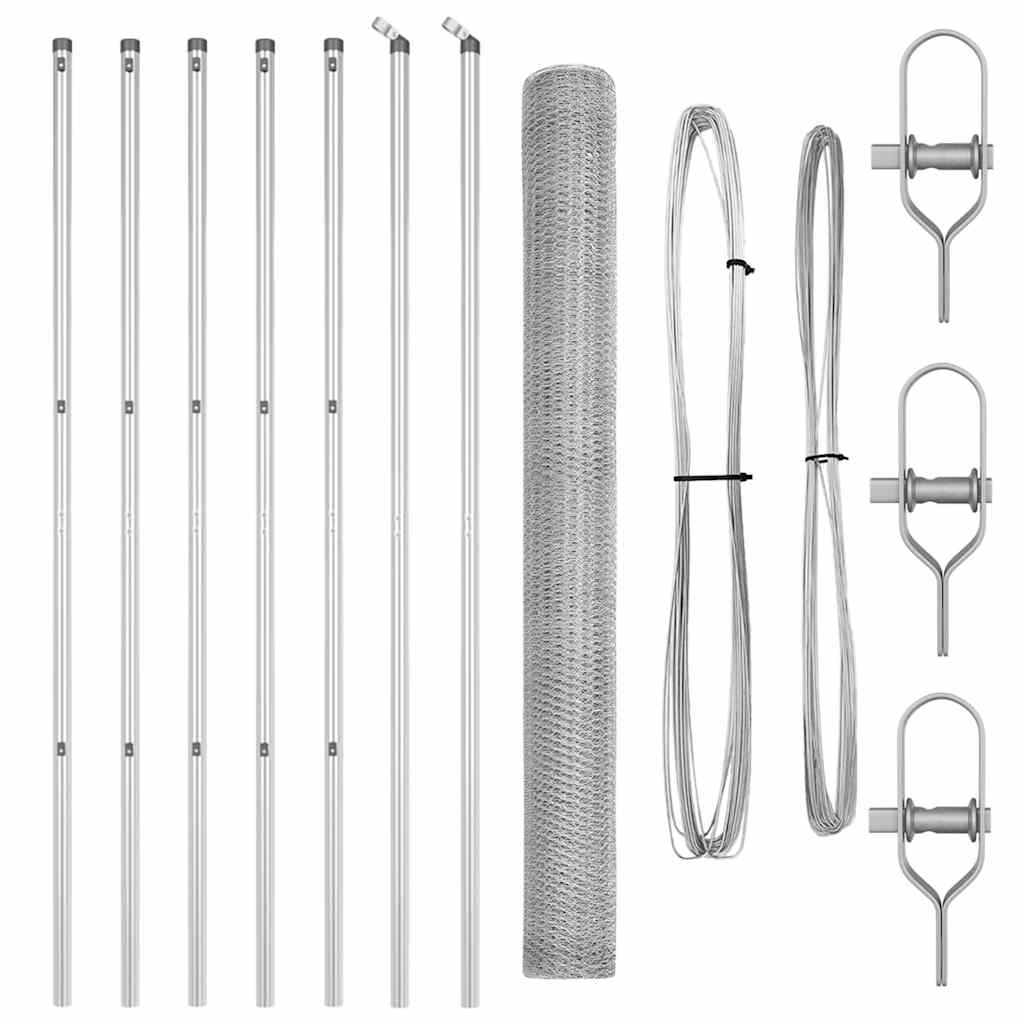 Palo della recinzione Argento 10 x 1,5 m (reticolo 25 mm)