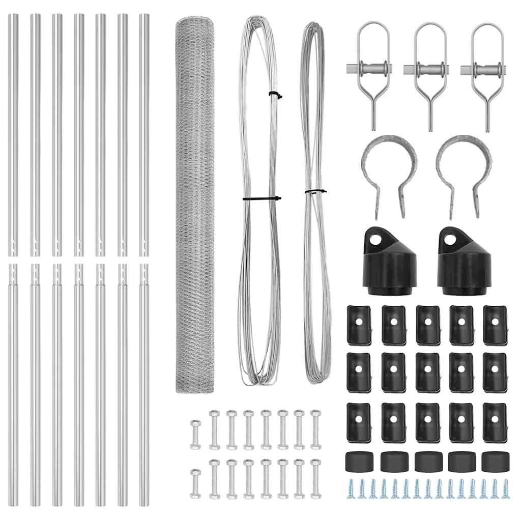 Palo della recinzione Argento 10 x 1,5 m (reticolo 25 mm)