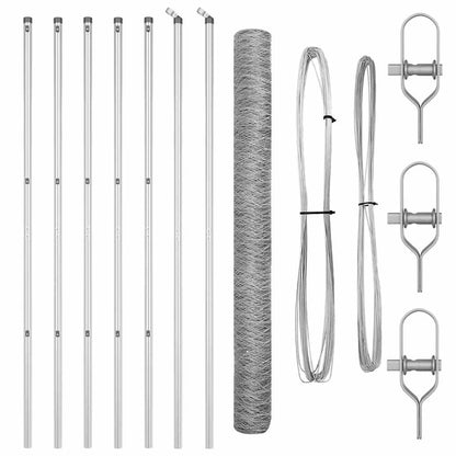 Palo della recinzione Argento 10 x 1,5 m (maglia da 36 mm)