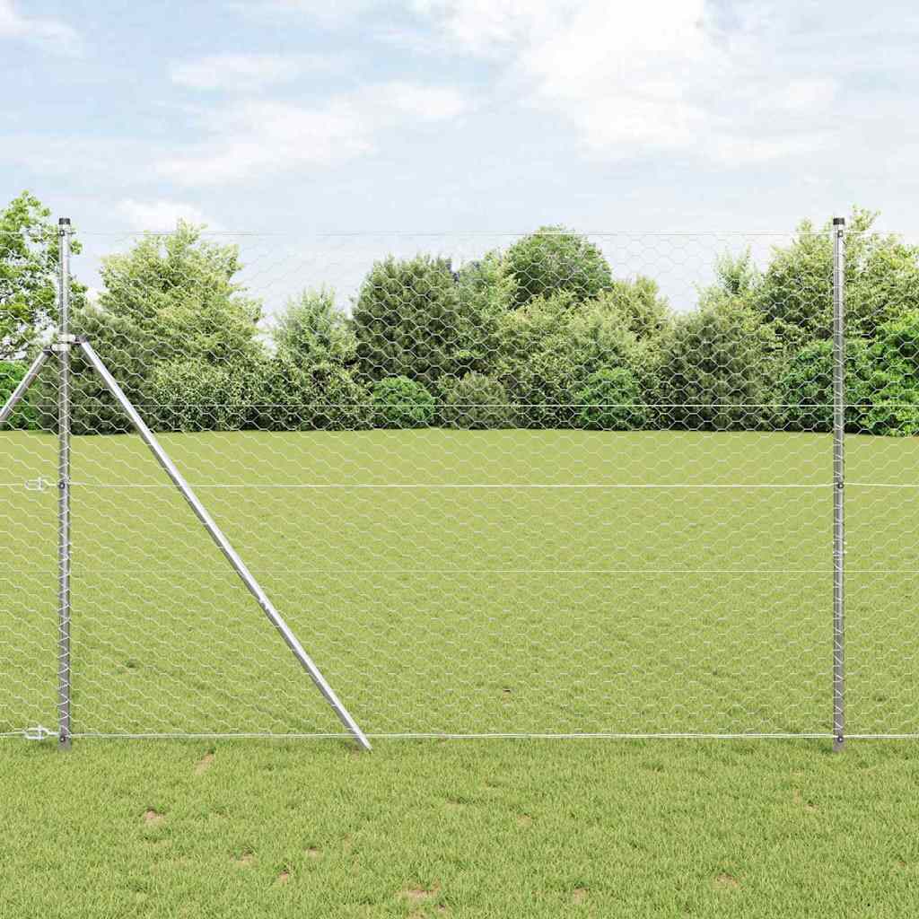 Palo della recinzione Argento 10 x 1,6 m (rete da 50 mm)