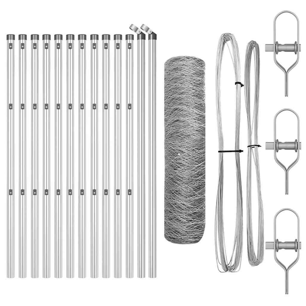 Palo della recinzione Argento 25 x 0,5 m (rete 50 mm) Acciaio