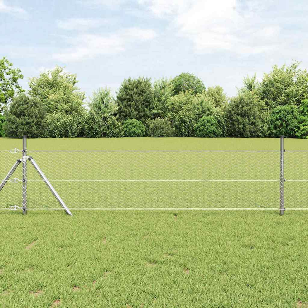 Palo della recinzione Argento 25 x 0,6 m (maglia da 25 mm)