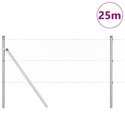 Palo della recinzione Argento 25 x 0,6 m (maglia 36 mm) Acciaio