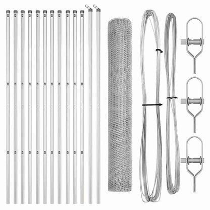 Palo della recinzione Argento 25 x 1,2 m (rete da 13 mm)