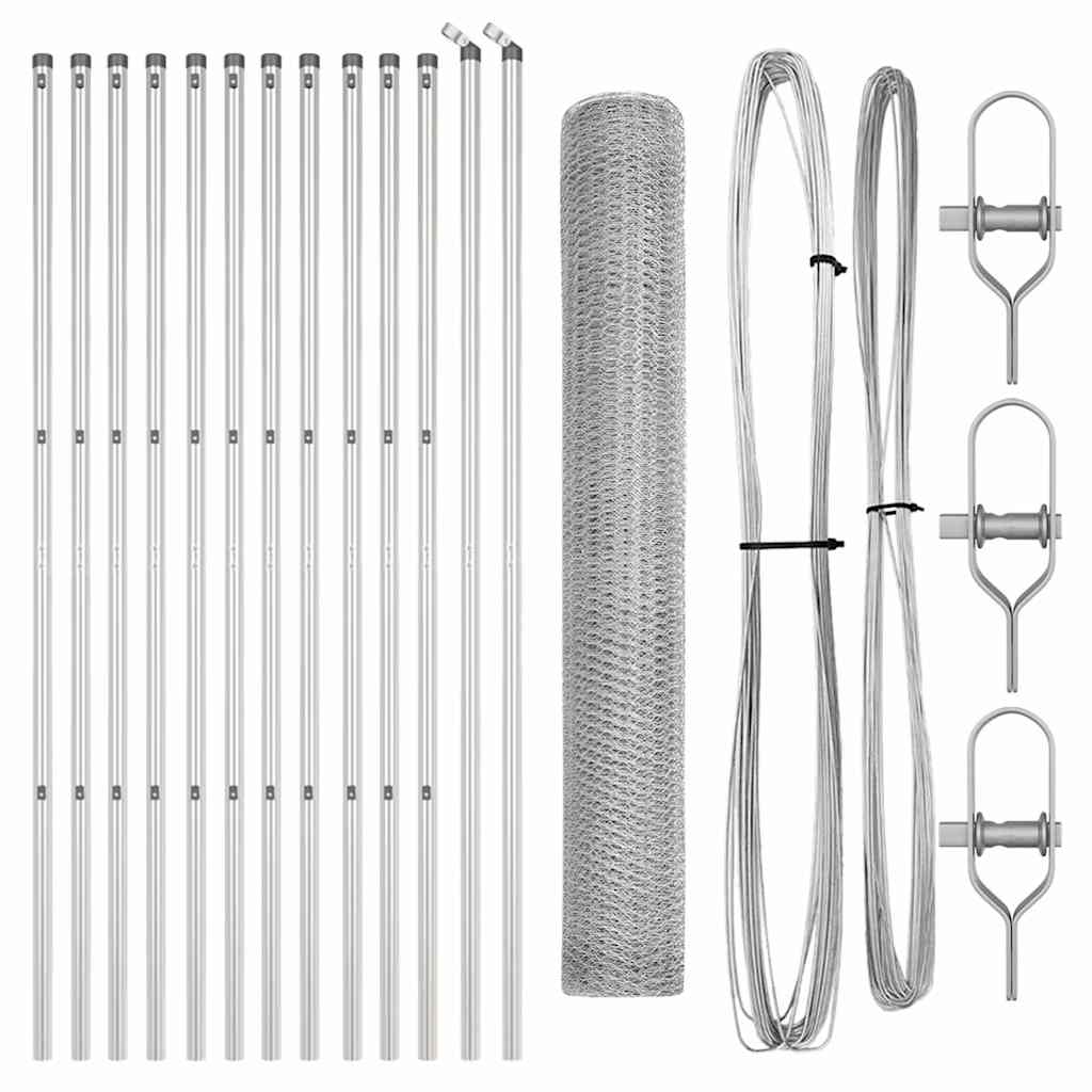 Palo della recinzione Argento 25 x 1,2 m (rete da 25 mm)