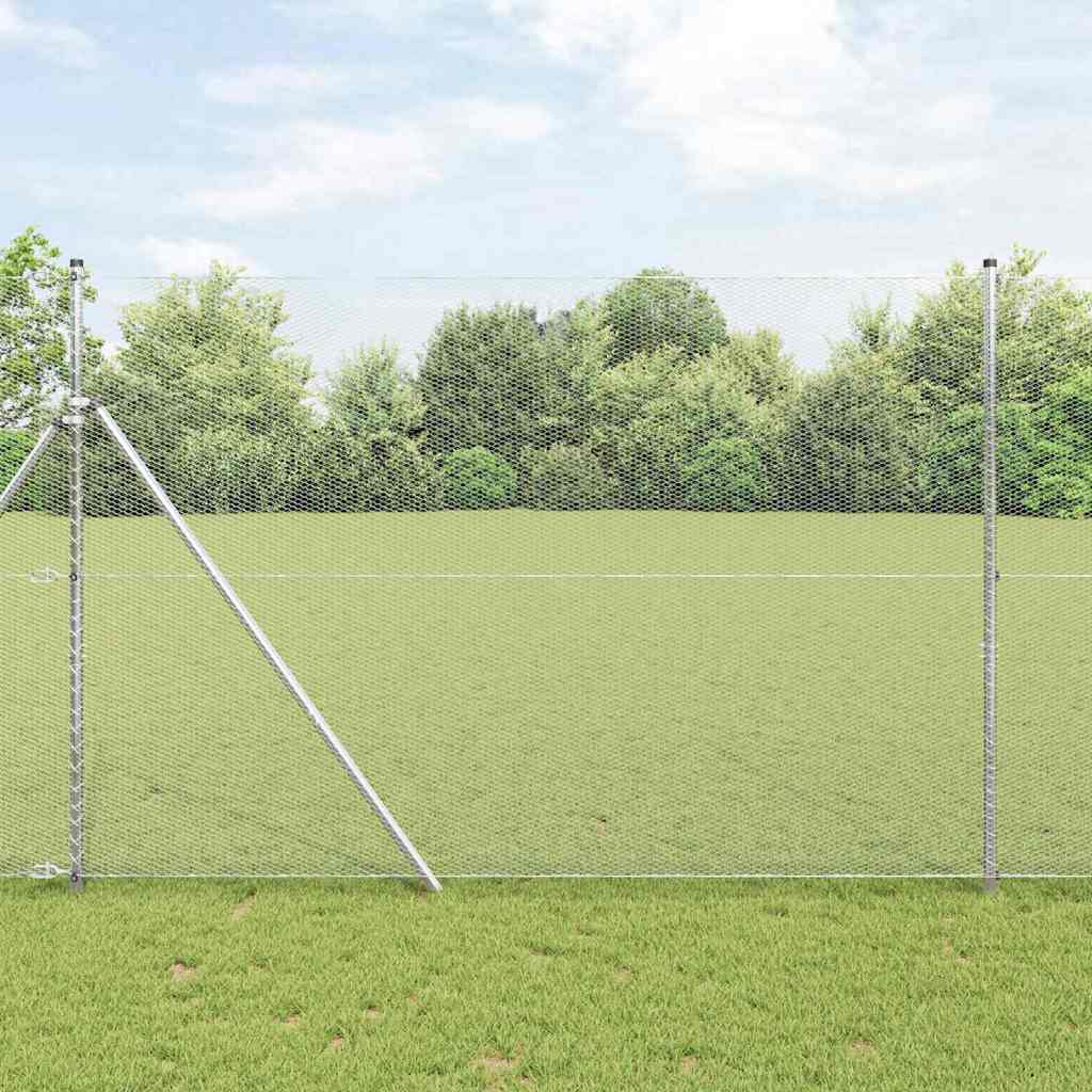 Palo della recinzione Argento 25 x 1,5 m (rete da 13 mm)