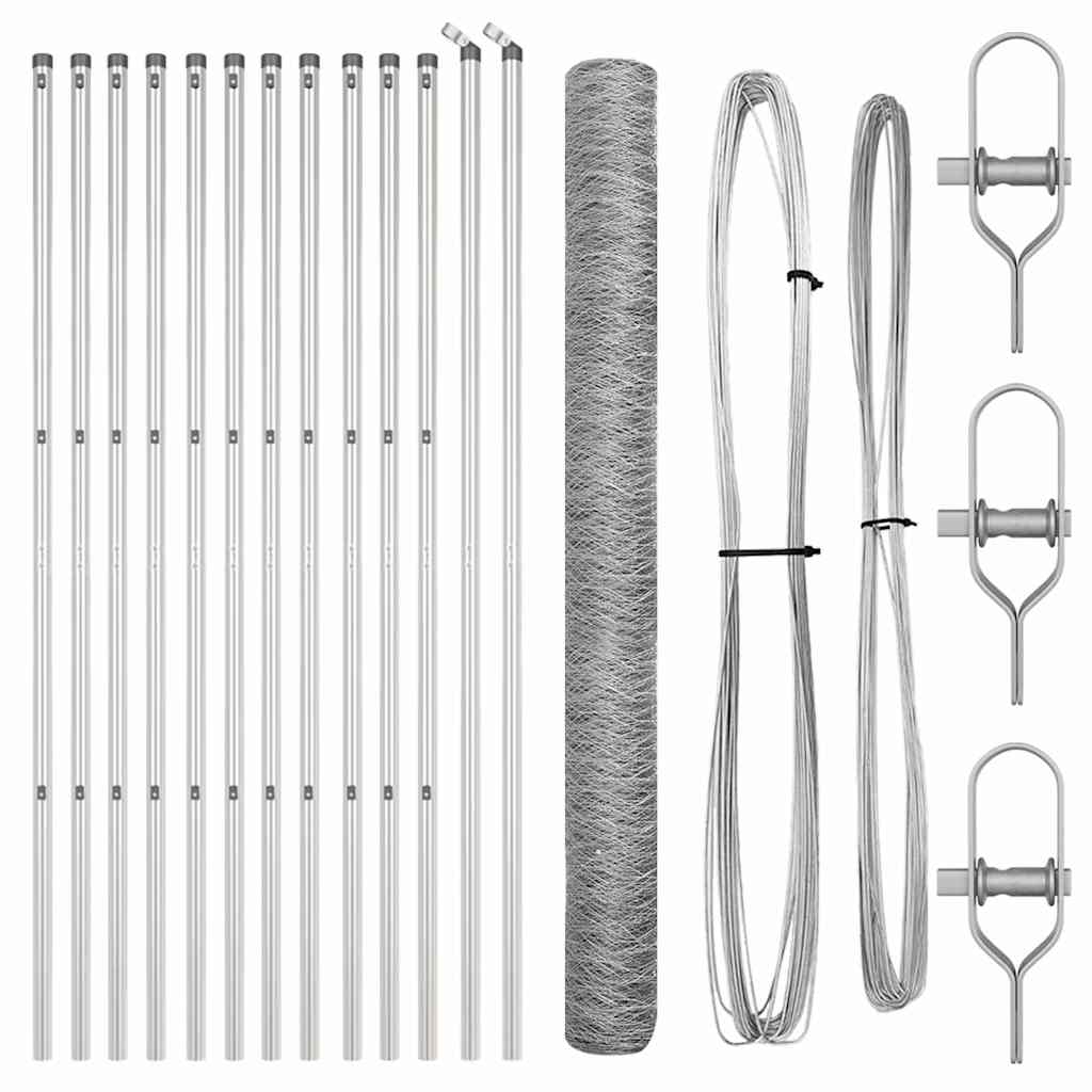 Palo della recinzione Argento 25 x 1,5 m (rete 36 mm) Acciaio