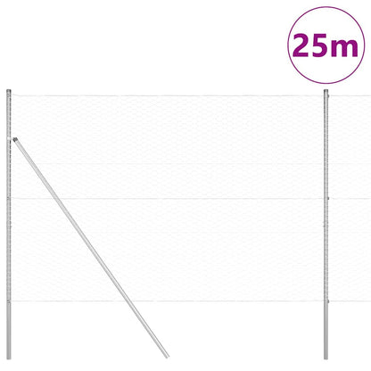 Palo della recinzione Argento 25 x 1,5 m (rete 36 mm) Acciaio