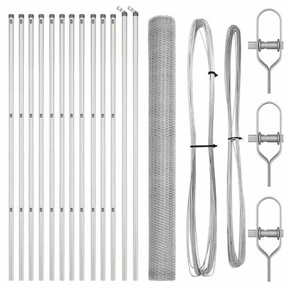 Palo della recinzione Argento 25 x 1,6 m (maglia da 13 mm)