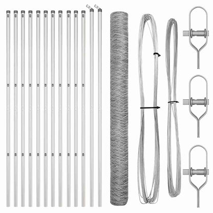 Palo della recinzione Argento 25 x 1,6 m (rete 36 mm) Acciaio