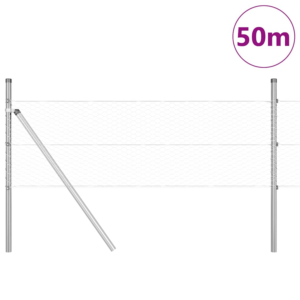 Palo della recinzione Argento 50 x 0,4 m (rete da 25 mm)