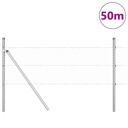 Palo della recinzione Argento 50 x 0,8 m (rete 36 mm) Acciaio