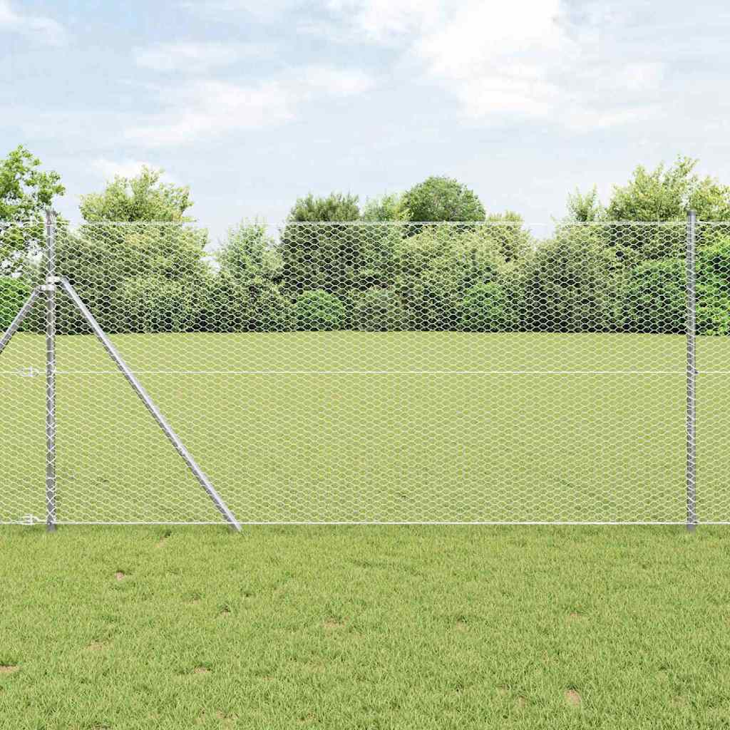 Palo della recinzione Argento 50 x 1 m (rete 25 mm) Acciaio