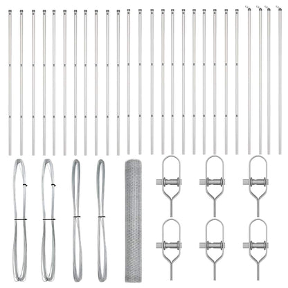 Palo della recinzione Argento 50 x 1 m (rete 25 mm) Acciaio