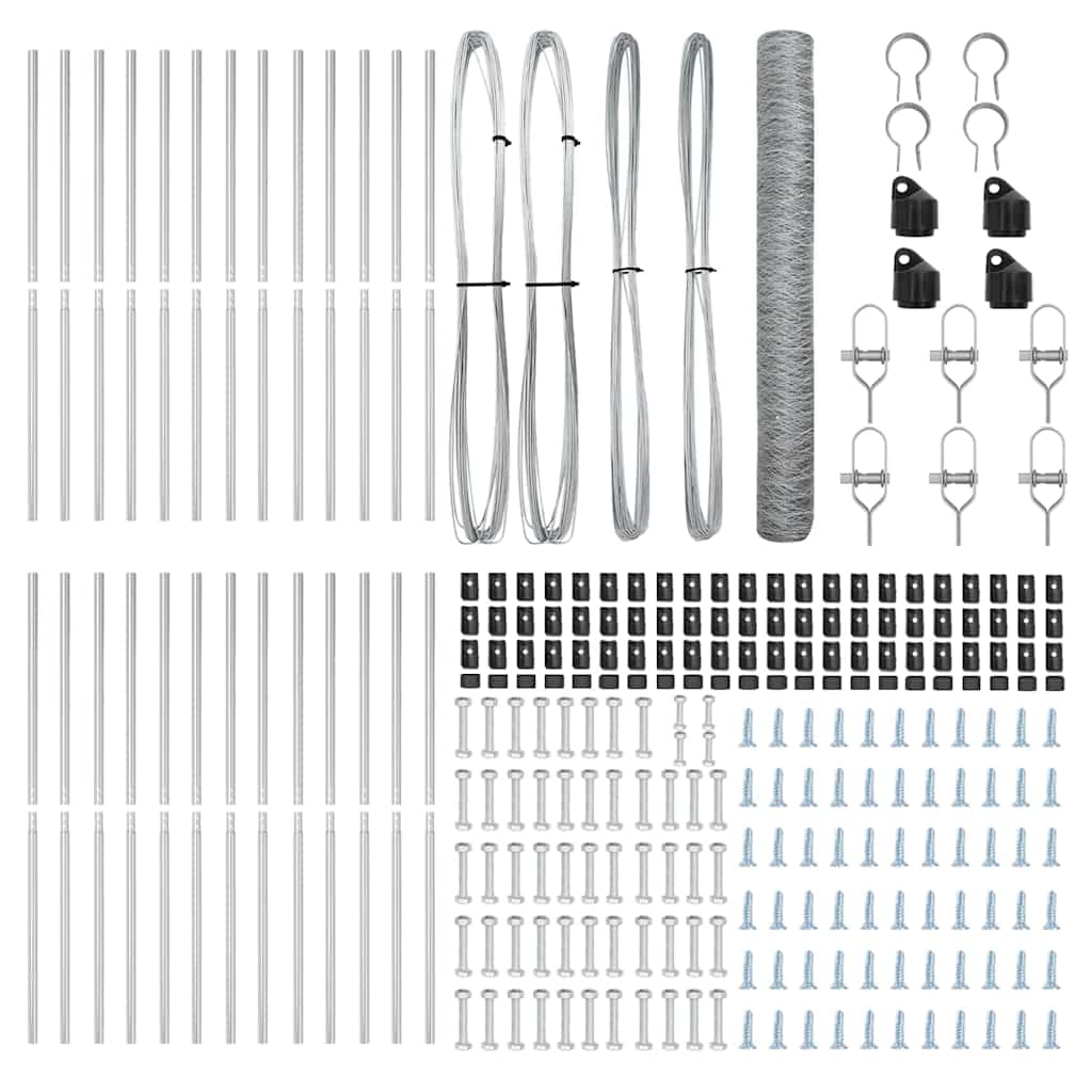 Palo della recinzione Argento 50 x 1 m (griglia 50 mm) Acciaio