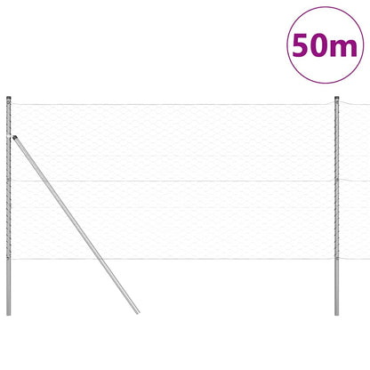 Palo della recinzione Argento 50 x 1 m (griglia 50 mm) Acciaio