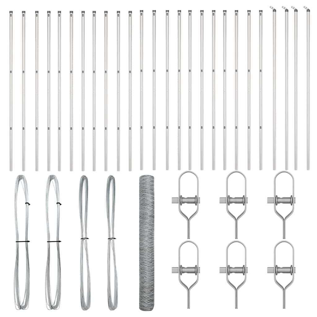 Palo della recinzione Argento 50 x 1,2 m (rete da 36 mm)