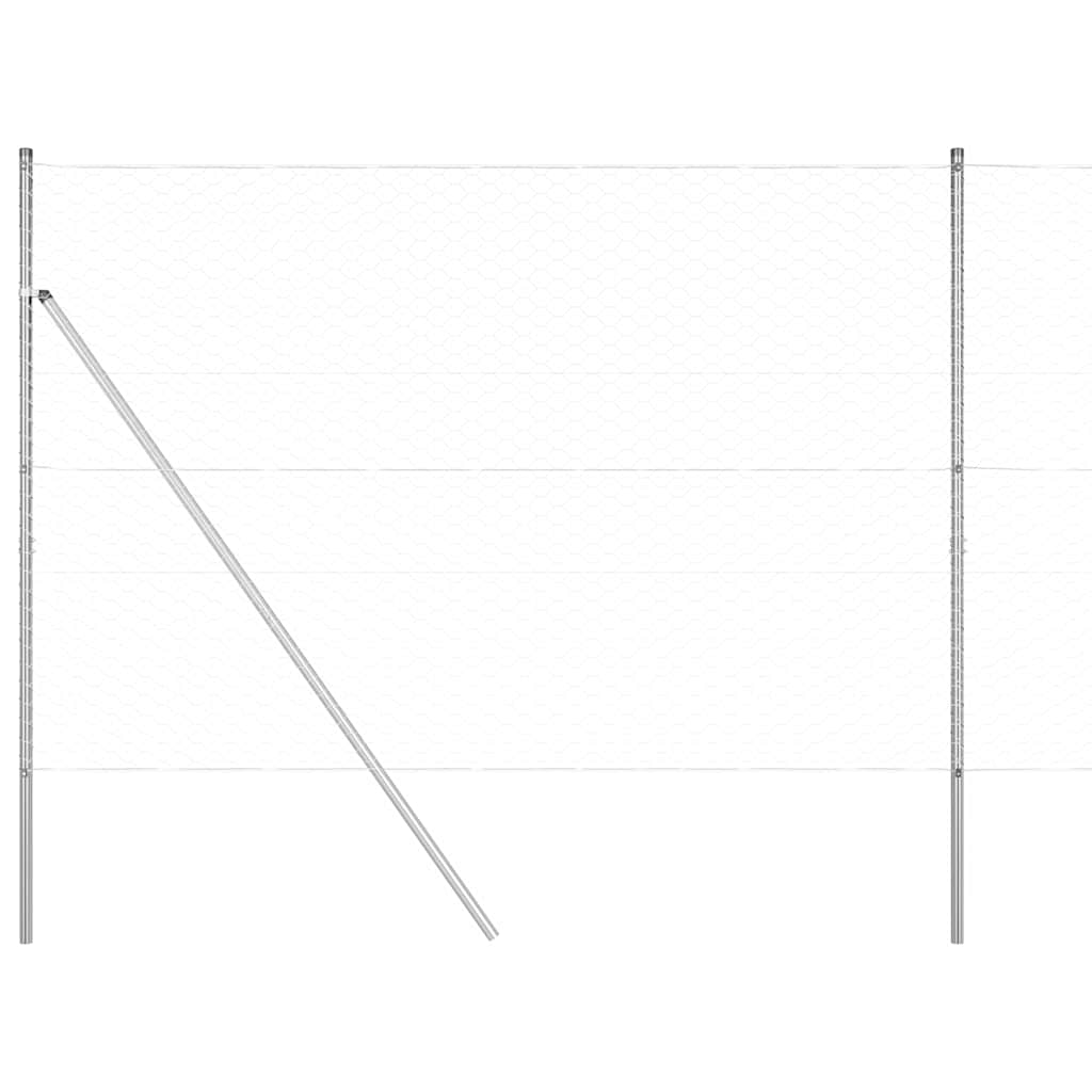 Palo della recinzione Argento 50 x 1,5 m (maglia 50 mm) Acciaio