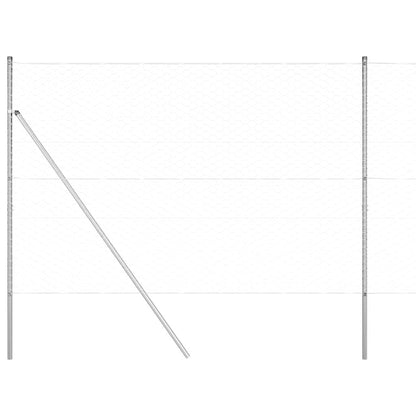 Palo della recinzione Argento 50 x 1,5 m (maglia 50 mm) Acciaio