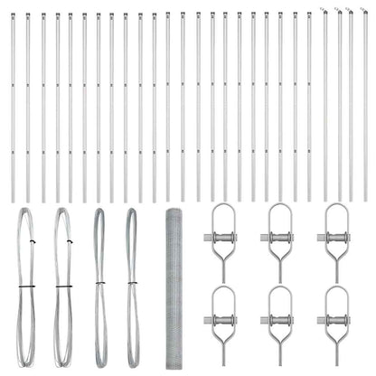 Palo della recinzione Argento 50 x 1,6 m (rete da 13 mm)