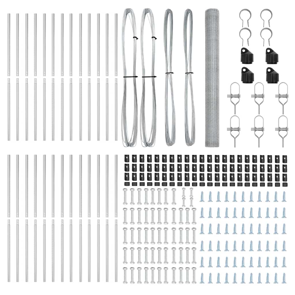 Palo della recinzione Argento 50 x 1,6 m (rete da 13 mm)