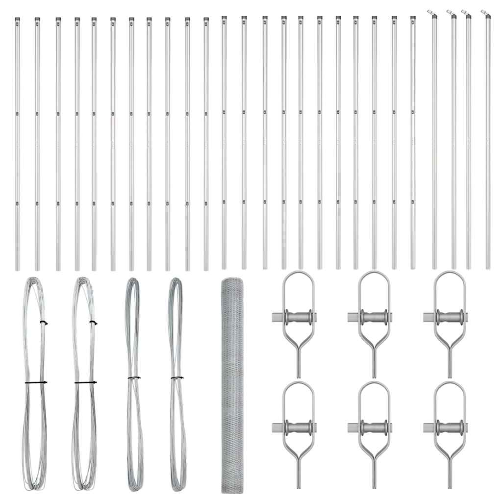 Palo della recinzione Argento 50 x 1,6 m (rete da 25 mm)