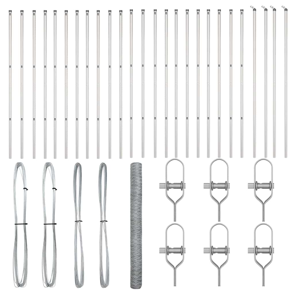 Palo della recinzione Argento 50 x 1,6 m (rete da 50 mm)