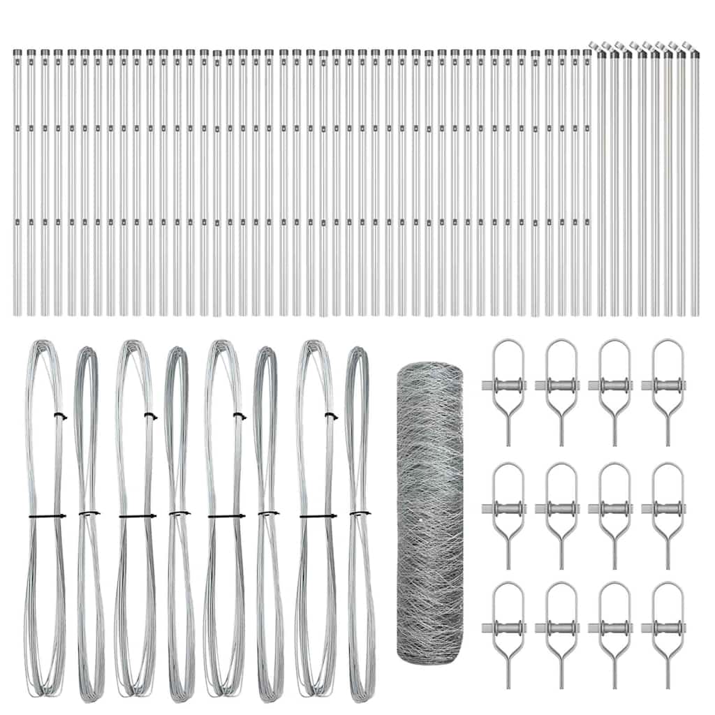 Palo della recinzione Argento 100 x 0,4 m (rete 50 mm) Acciaio