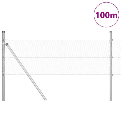 Palo della recinzione Argento 100 x 0,8 m (mesh da 13 mm)