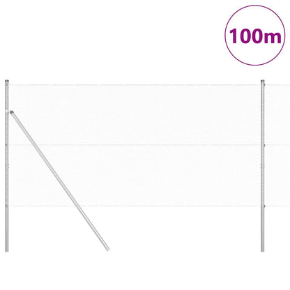 Palo della recinzione Argento 100 x 1 m (maglia 13 mm) Acciaio