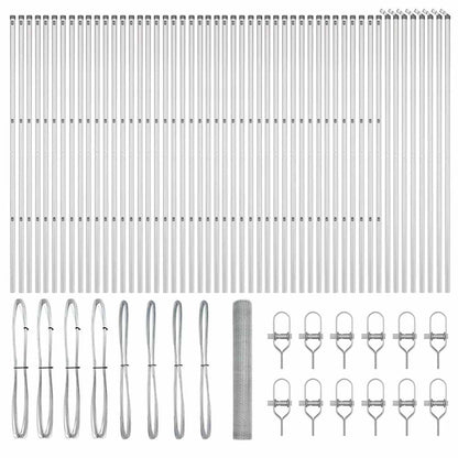 Palo della recinzione Argento 100 x 1,2 m (rete da 25 mm)