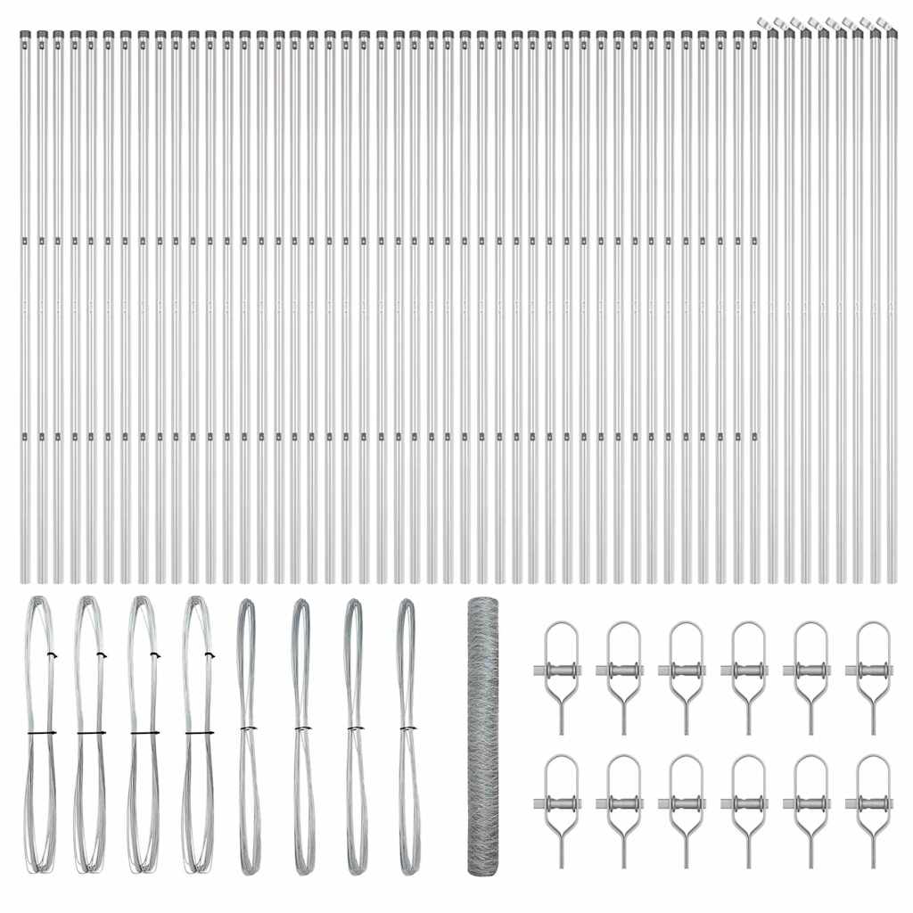 Palo della recinzione Argento 100 x 1,4 m (rete 50 mm) Acciaio