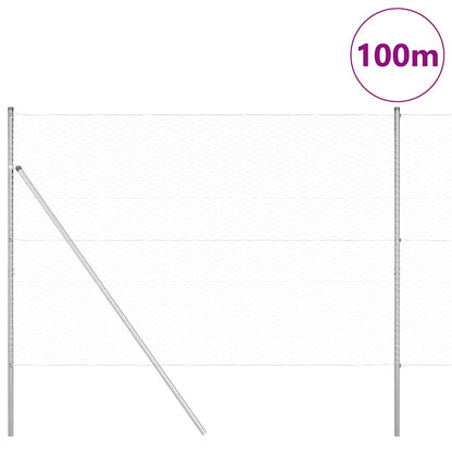 Palo della recinzione Argento 100 x 1,5 m (rete da 36 mm)
