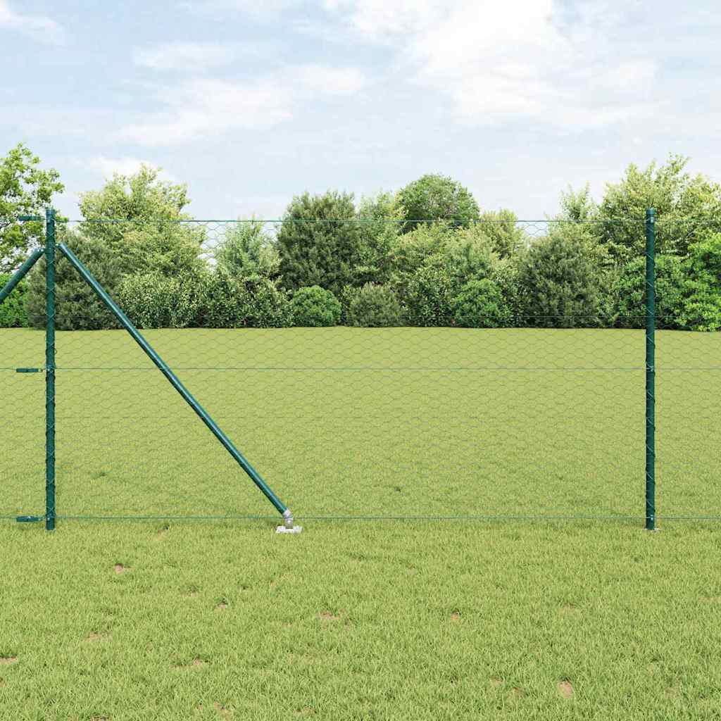 Palo della recinzione Verde 10 x 1 m (rete 36 mm) Acciaio e PVC