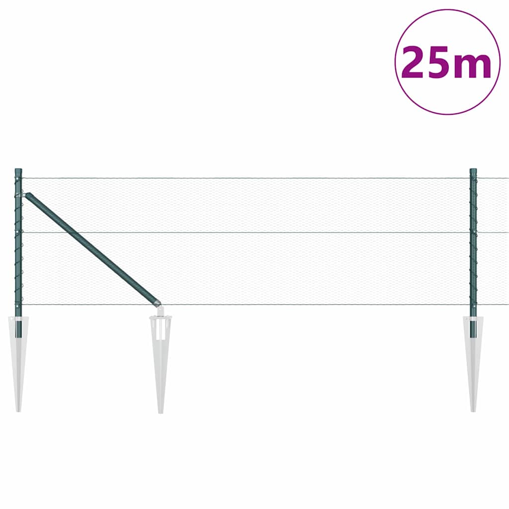 Palo della recinzione Verde 25 x 0,6 m (rete da 13 mm)