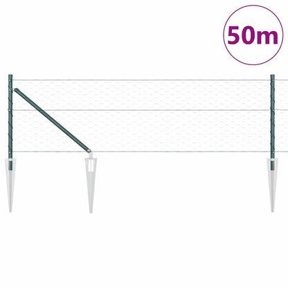Palo della recinzione Verde 50 x 0,8 m (maglia da 50 mm)