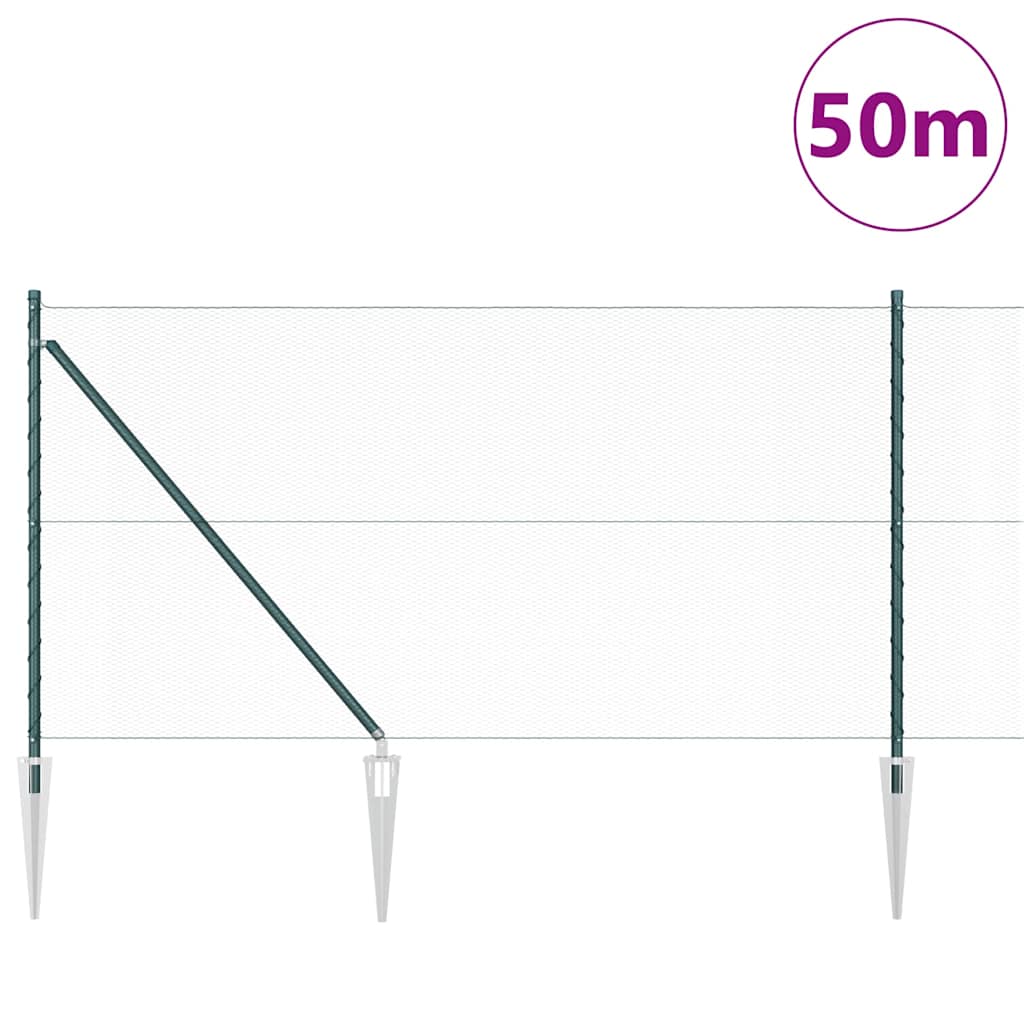 Palo della recinzione Verde 50 x 1 m (rete da 13 mm)