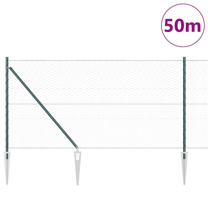 Palo della recinzione Verde 50 x 1 m (maglia da 36 mm)